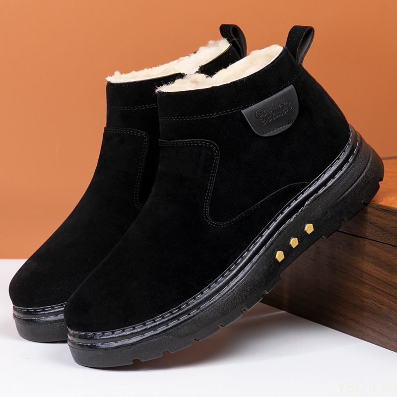 Men'S Shoes Height Increase - รองเท้าบูทหิมะหุ้มข้อสูงแบบหนาสำหรับฤดูหนาว ดีไซน์เรียบง่าย สวมใส่สบาย พื้นหนา เพิ่มความสูง อุ่น