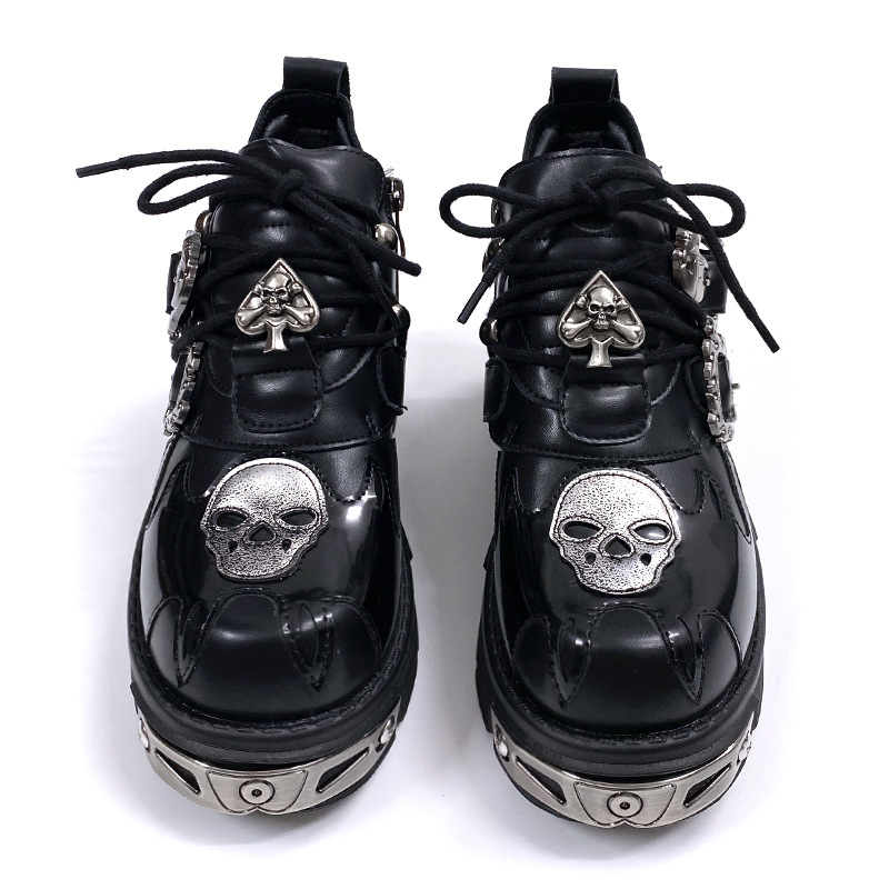 Men Shoes 2026 - รองเท้าหนังสไตล์พังก์แบบเรโทรใหม่ปี 2026 พื้นหนาสีทอง ดีไซน์หนาแน่น สำหรับผู้ชายและผู้หญิง