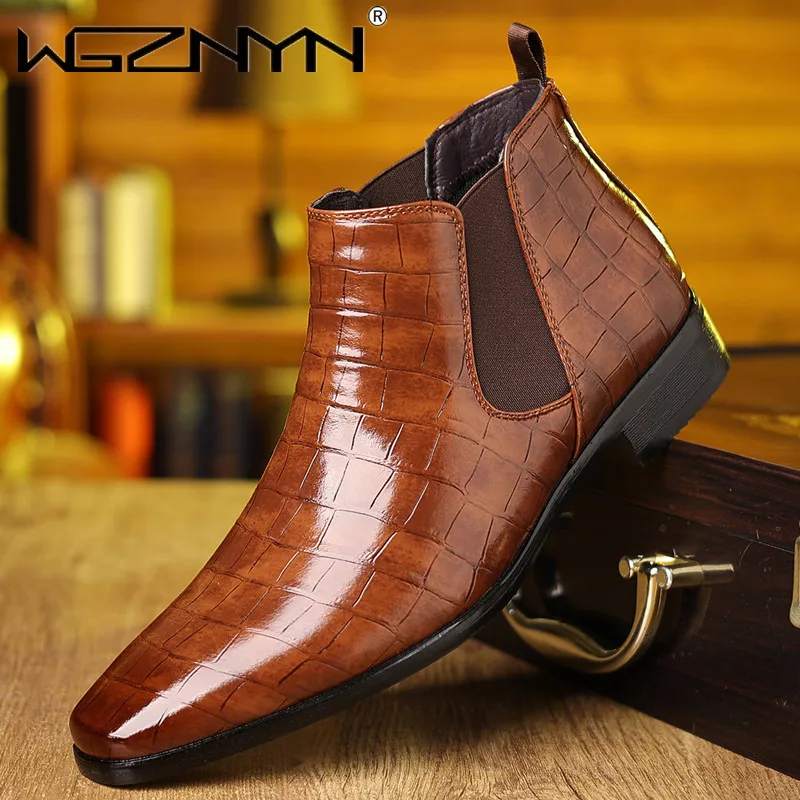 Men Shoes Formal - รองเท้าบูทเชลซีผู้ชาย ไซส์ 39~48 แบรนด์หรู สไตล์เรโทร รองเท้าทางการ