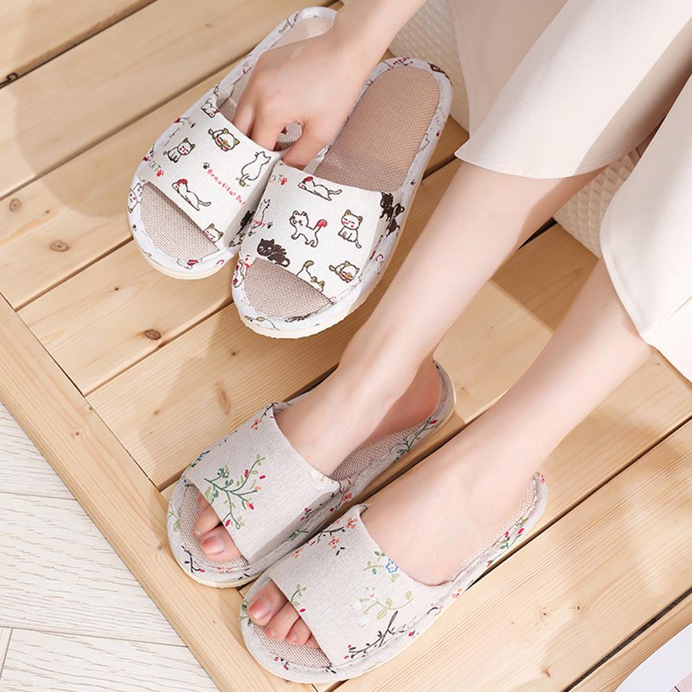 Men'S Shoes For Summer - รองเท้าแตะผ้าลินินสำหรับผู้หญิงและผู้ชาย สวมใส่ในบ้าน ฤดูร้อน น้ำหนักเบา ระบายอากาศได้ดี สวมใส่สบาย
