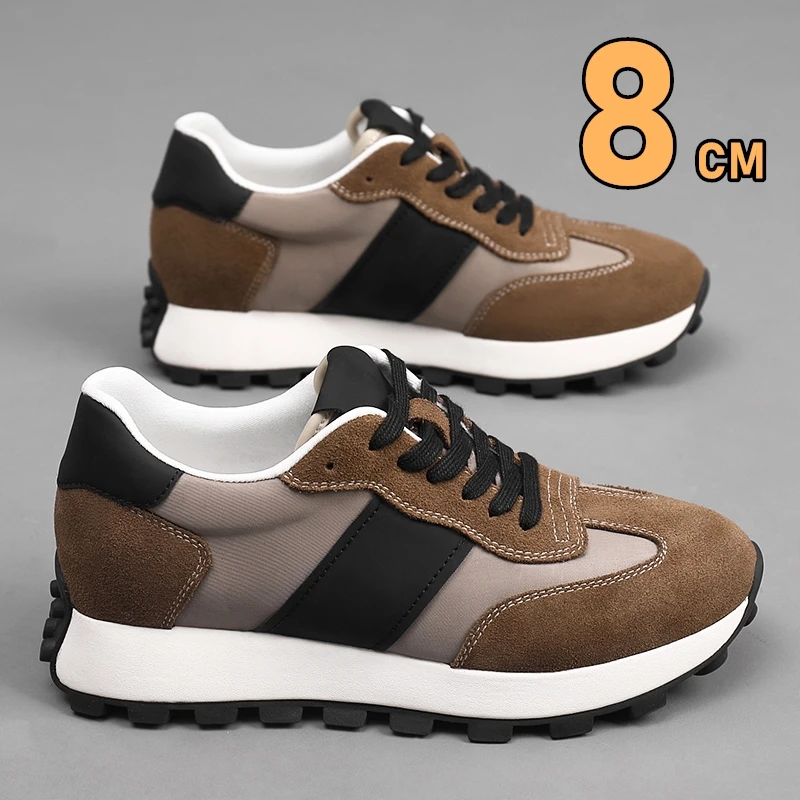 Man ลิฟท์รองเท้าผ้าใบลําลองหนั - Men Shoes Size Chart บทวิจารณ์และราคา