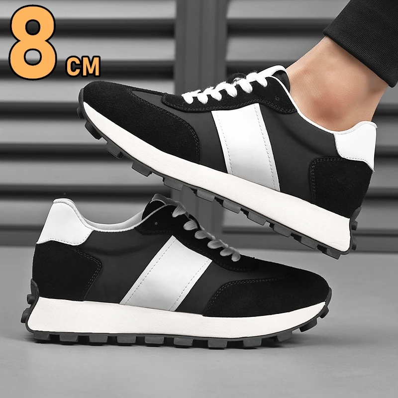 Man ลิฟท์รองเท้าผ้าใบลําลองหนั - Men Shoes Size Chart บทวิจารณ์และราคา