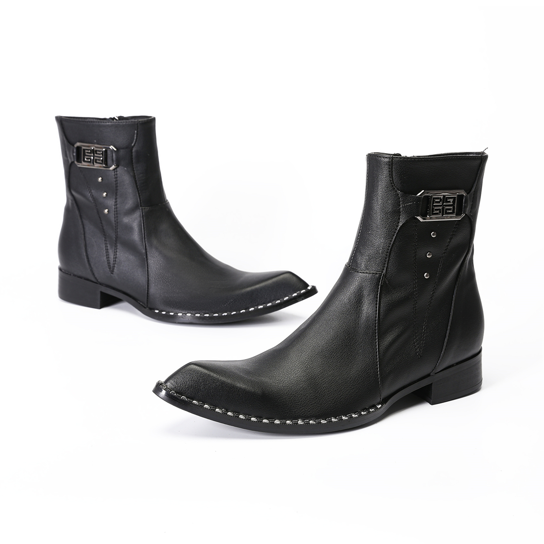 แฟชั่นรองเท้าบูทหุ้มข้อหนังแท้ - Men Shoes Formal บทวิจารณ์และราคา
