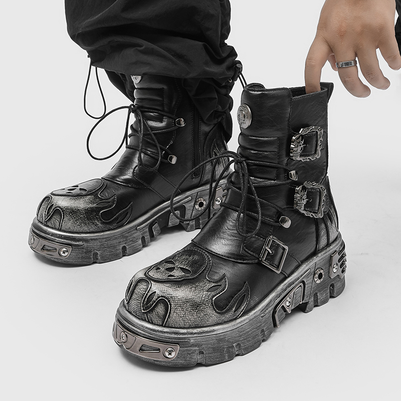รองเท้าบูทมอเตอร์ไซค์สไตล์พังก - Men'S Shoes Height Increase บทวิจารณ์และราคา
