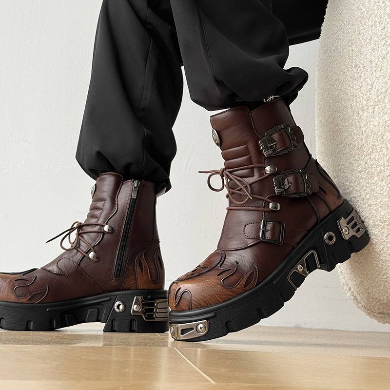 รองเท้าบูทมอเตอร์ไซค์สไตล์พังก - Men'S Shoes Height Increase บทวิจารณ์และราคา