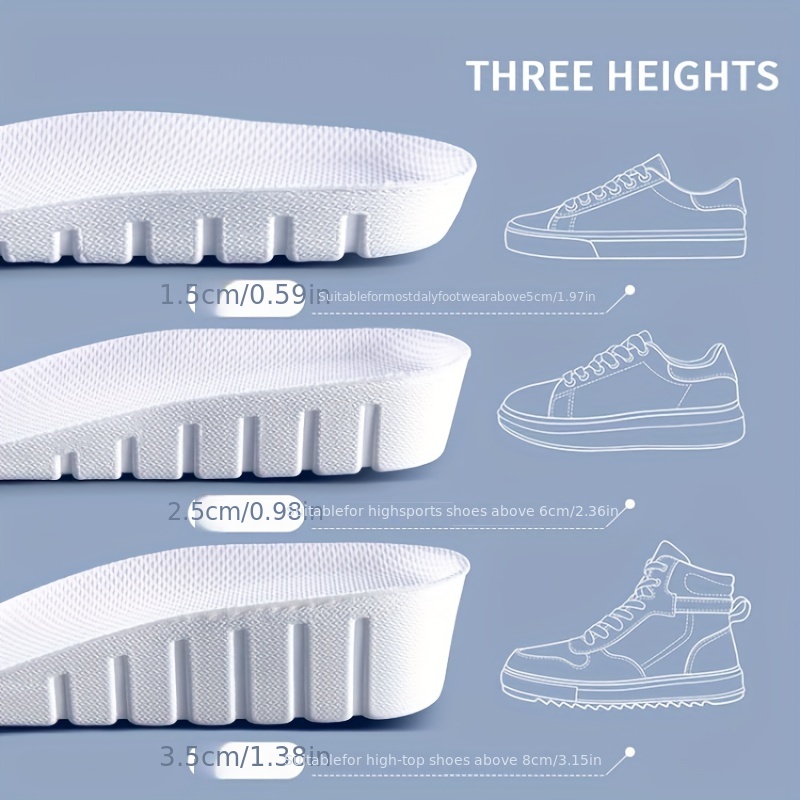 1 คู่ใหม่ 1.5-3.5 ซม.สีขาวที่ม - Men Shoes Size Chart บทวิจารณ์และราคา