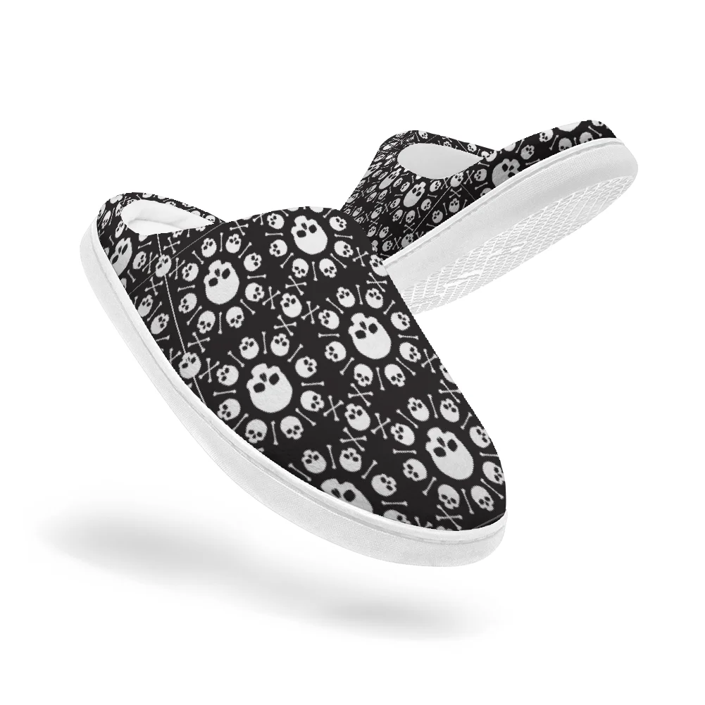 รองเท้าแตะผ้าฝ้ายพิมพ์ลายหัวกะ - Men Shoes Winter บทวิจารณ์และราคา