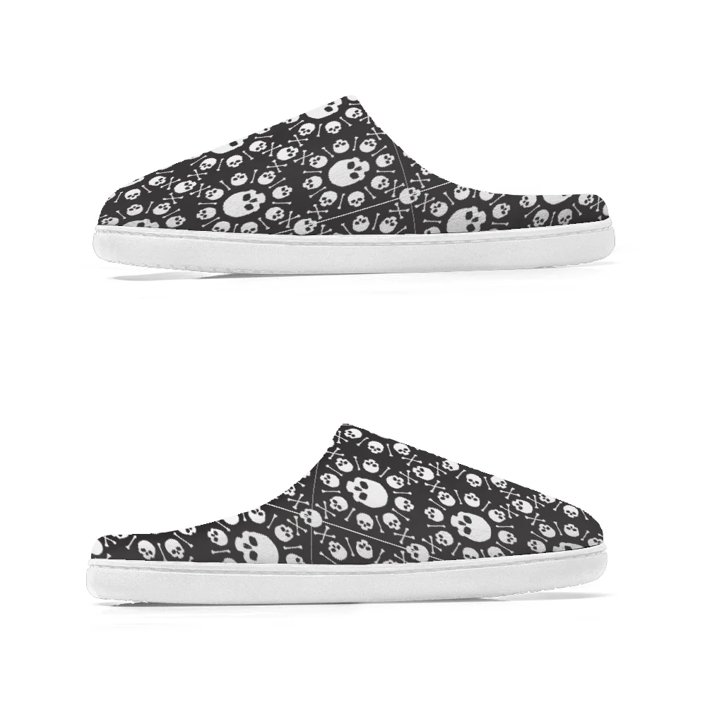 รองเท้าแตะผ้าฝ้ายพิมพ์ลายหัวกะ - Men Shoes Winter บทวิจารณ์และราคา