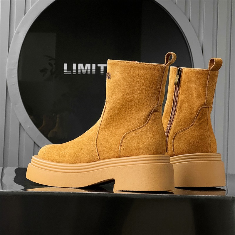 รองเท้าบูทสั้นสไตล์คู่รัก ทรงห - Men'S Shoes Height Increase บทวิจารณ์และราคา