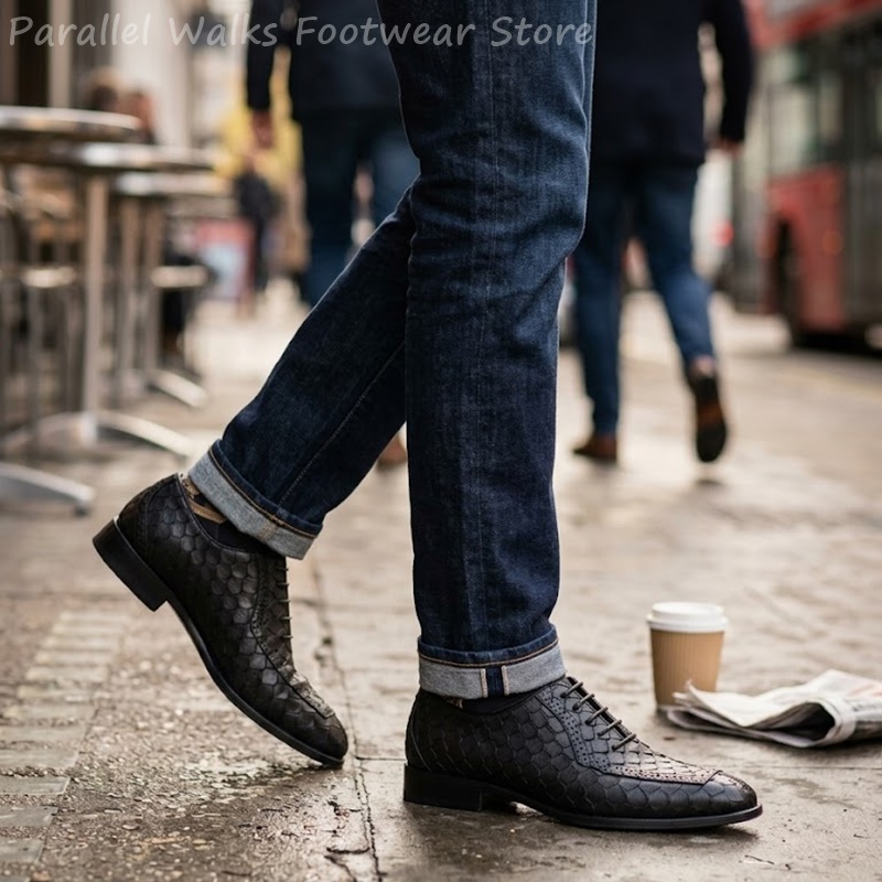 รองเท้าอ็อกซ์ฟอร์ดผู้ชายลายหนั - Men Shoes Formal บทวิจารณ์และราคา