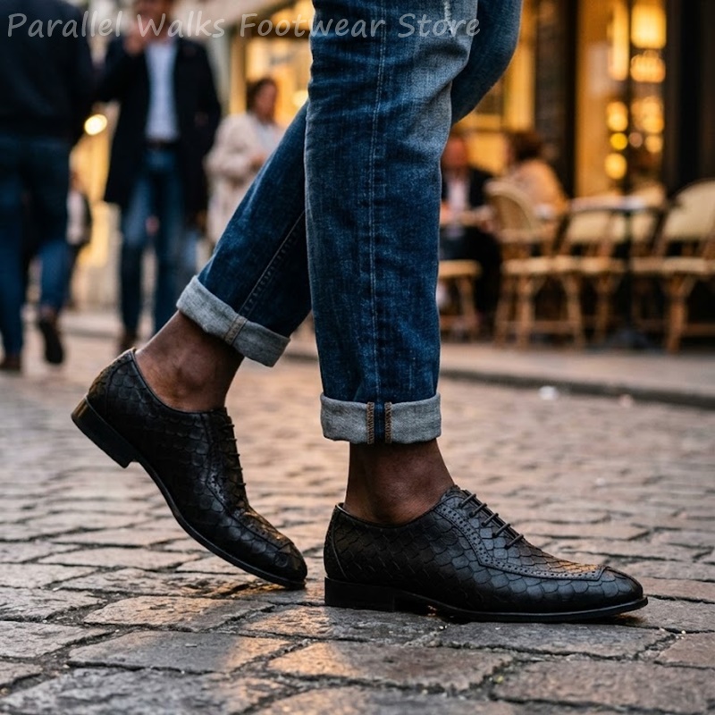 รองเท้าอ็อกซ์ฟอร์ดผู้ชายลายหนั - Men Shoes Formal บทวิจารณ์และราคา